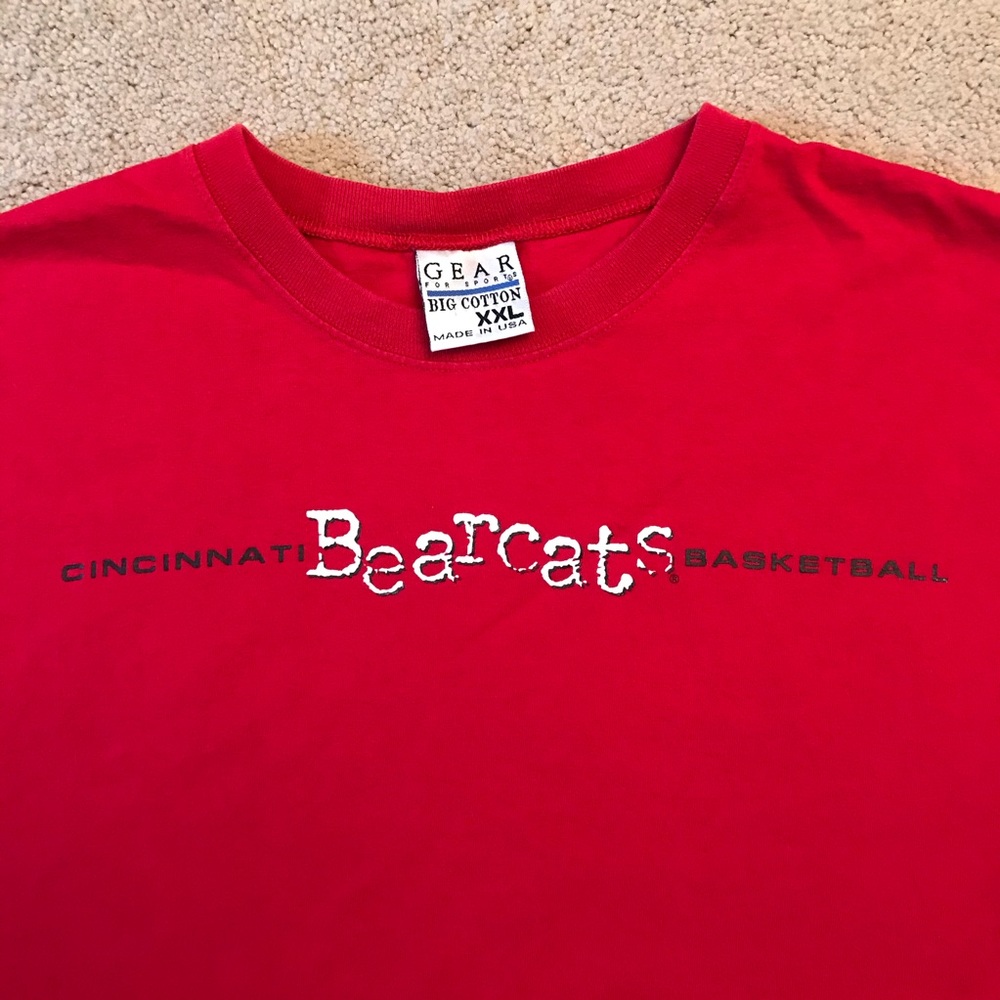 Vintage Gear for Sports Cincinnati Bearcats Basketball T Shirt Mens XXL Cotton